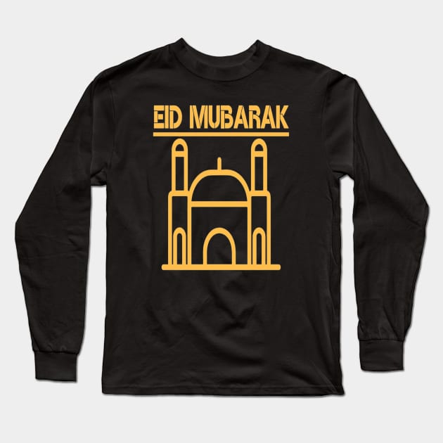 Eid Mubarak Typographic Design Man's & Woman's Long Sleeve T-Shirt by Salam Hadi